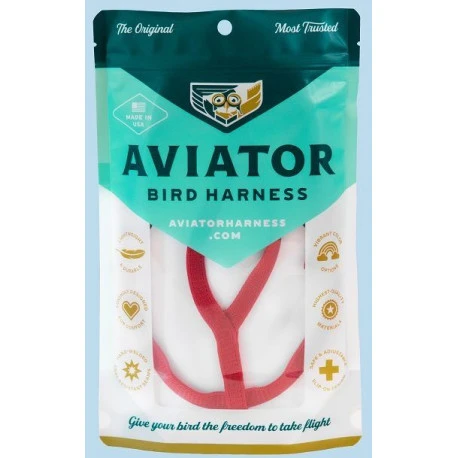 Harnais Pour Perroquets Aviator - S/Rouge 3 Harnais Pour Perroquets Aviator - S/Rouge