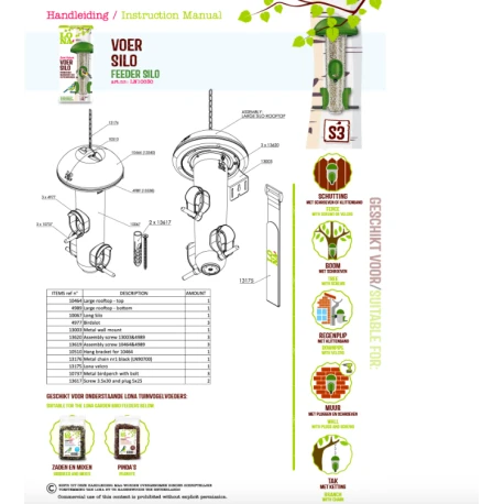 Mangeoire Lona "Voersilo S3" - Vert 4 Mangeoire Lona "Voersilo S3" - Vert – Image 2